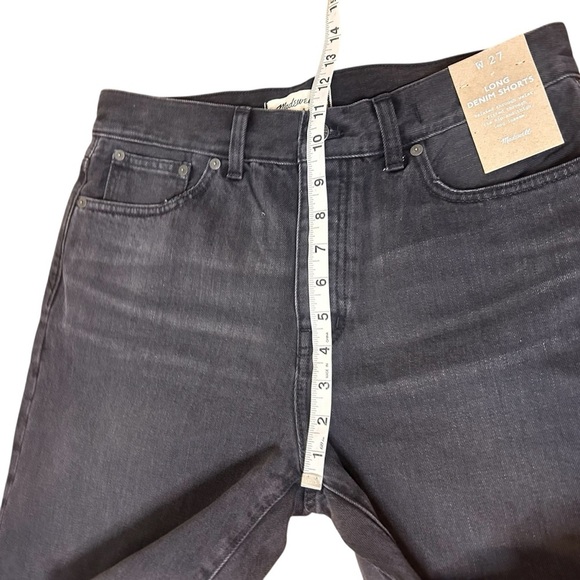 Madewell Long Denim Shorts- Black Bermuda Denim Shorts- Size 27 - Picture 12 of 13